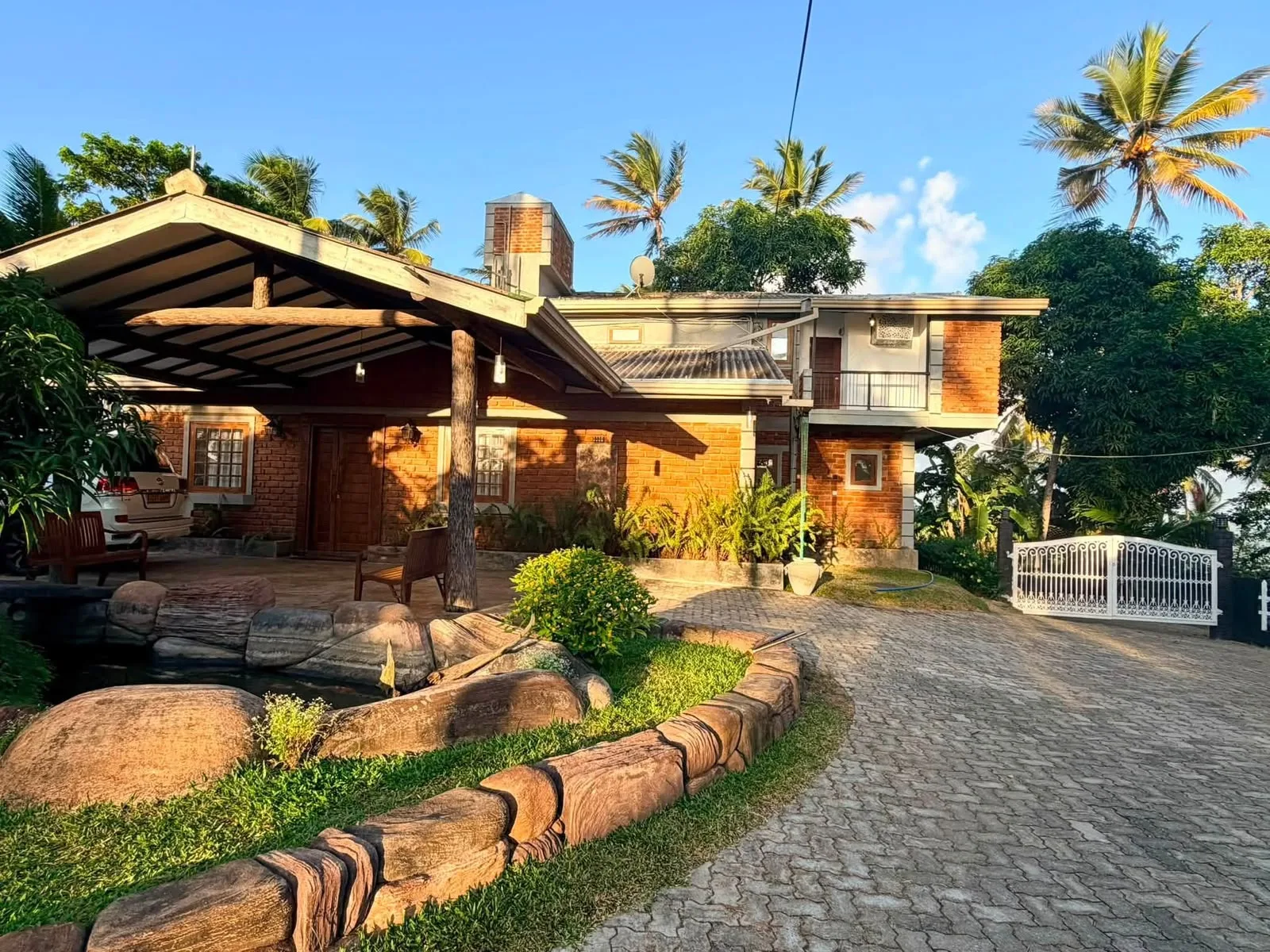 Polhena Villa, the private hilltop villa at Hakmana, seen across its pool